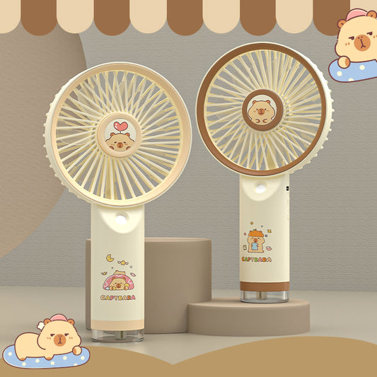 Portable Capybara Mist Fan for Kids | USB Rechargeable Portable Water Spray Fan