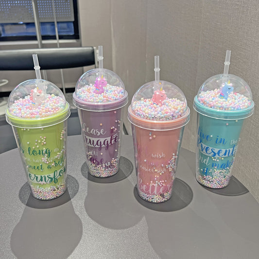 Unicorn Dream Glitter Sipper Cup with Straw