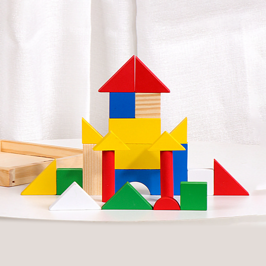 Wooden Castle Building Blocks Puzzle – Educational Construction Set