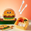 BPA-free burger lunch box for children with secure locking and cutlery