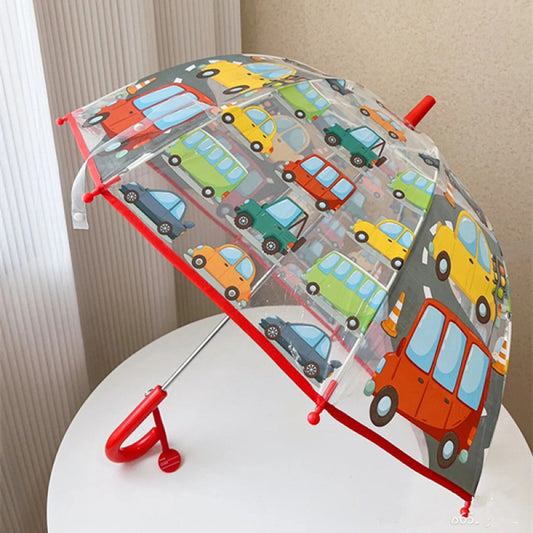 Fun Car-Themed Transparent Umbrella