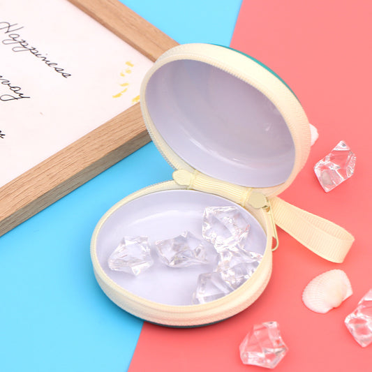 London Theme Round Zipper Coin Pouch