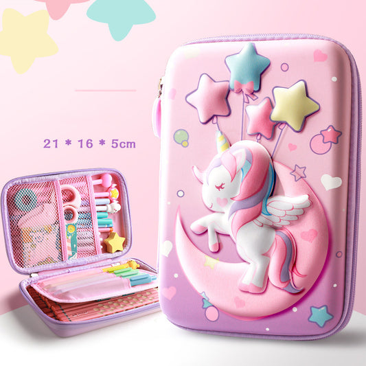 3D Unicorn EVA Pencil Case – Large Storage & Super Cute
