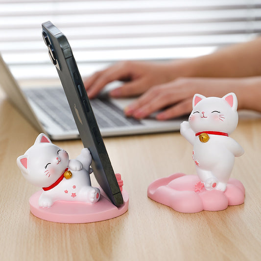 Sakura Cat Phone Holder | Kawaii Desk Buddy