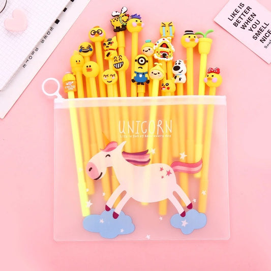 Yellow Series Cartoon Gel Pen Set of 10