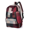 Large Capacity Casual Plaid School Bag with Detachable Pouch