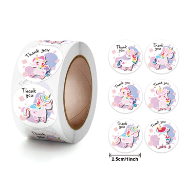 Thank You Unicorn 500 Decorative Sticker Roll
