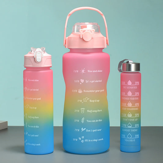 3-in-1 Hydration Bottles Set |Motivational - Time Marker | Set of 3