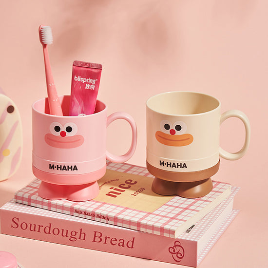 Big Mouth Ha cartoon mouthwash cup with foot-shaped base