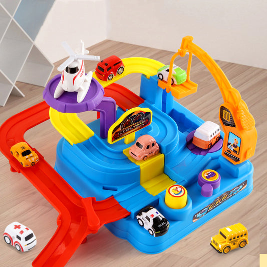 Car Adventure Track Toy – Mechanical Puzzle Rescue Playset
