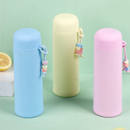 Double-Layer Glass Water Cup 🥤 | 400ml Insulated, Spill-Proof & Portable