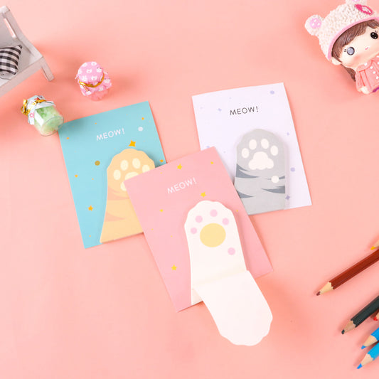 Adorable "Meow" Cat Claw Sticky Memo Pad