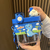 2-in-1 Kids Dual Compartment Bottle with Straws 580ml