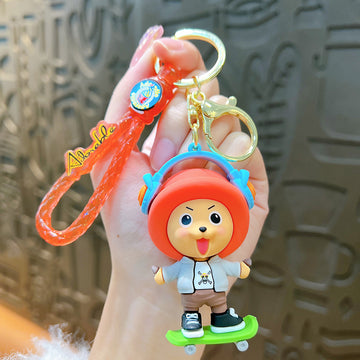 Guy with Skate Board Keychain