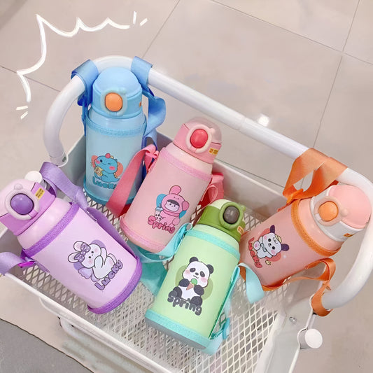 Children Stainless Steel Water Bottle With Pouch - 500ml