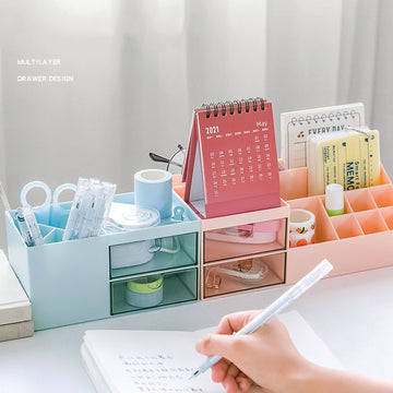 PikaBox – Compact Pastel Desktop Organizer with Drawers