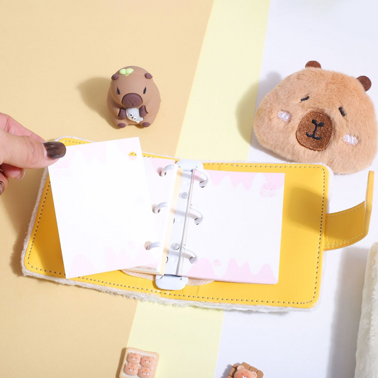 Capybara Plush Mini Binder Notebook