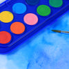 Portable 12-Color Solid Watercolor Paint Set with Brush