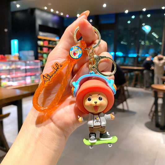 Guy with Skate Board Keychain