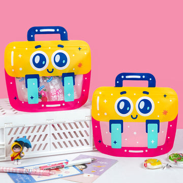 Adorable Cartoon Face Bag Zipper Pouch