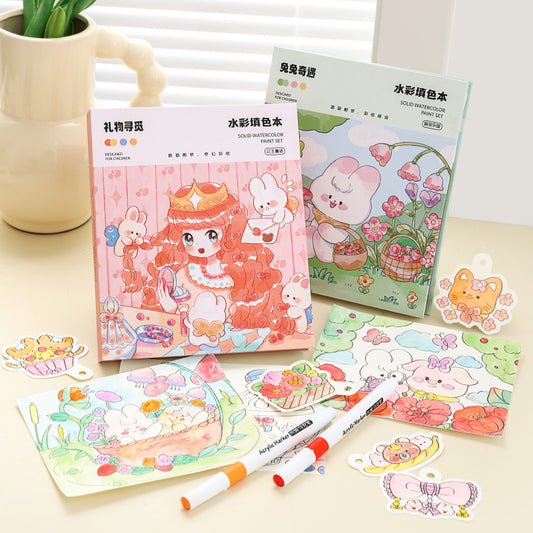 DIY Watercolor Painting Book Set for Kids