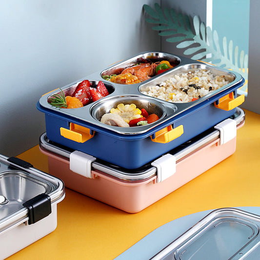 Tokyo Buffet Stainless Steel Lunch Box 4-Grid with Soup Bowl - 1000ml