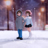 Miniature Winter Couple Figurine Set