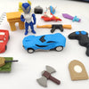 Game World Eraser Set – Big 3D Action Figure & Vehicle
