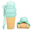 500ml Collapsible Silicone Ice Cream Water Bottle for Kids | BPA Free
