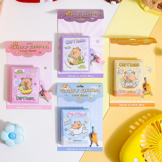 Capybara Mini Diary with Lock | Kids Pocket Notebook