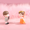 Romantic Kissing Couple Miniature Figurines - Set of 2