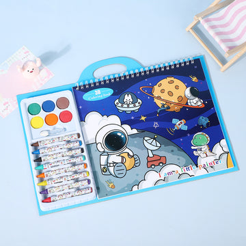 Space Theme Crayon & Paint Combo Book 🧒