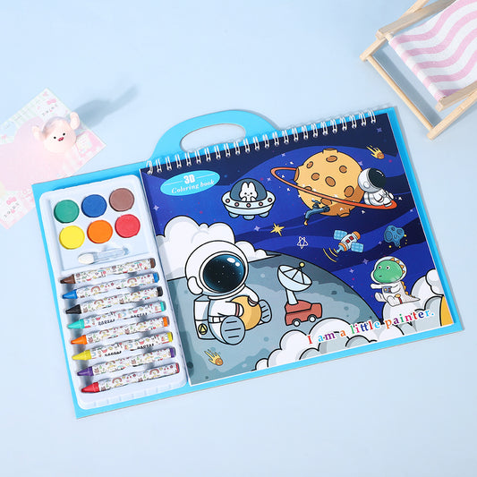Space Theme Crayon & Paint Combo Book 🧒