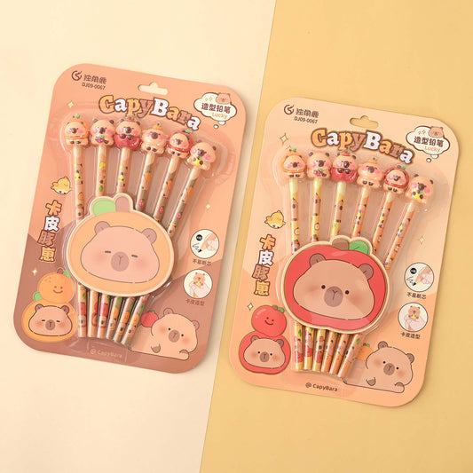 Capybara 3D Head Pencil Set