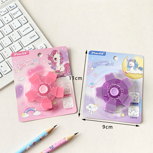 Unicorn Fidget Spinner Eraser