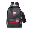 Large Capacity Casual Plaid School Bag with Detachable Pouch