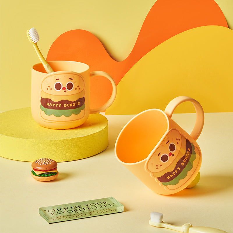 Cute hamburger and fries-themed 400ml PP kids’ cup