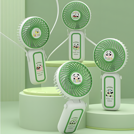 Happy Panda Folding Handheld USB Charging Portable Fan