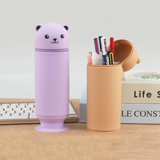 Soft Bear Silicone Pencil Pouch – Cute & Durable