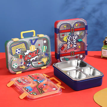 Stylish & Strong 3-Grid Stainless Steel Lunch Box 700ml
