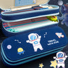 Spacious Double-Layer Pencil Pouch – Astronaut & Unicorn Print
