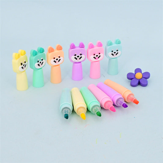 Little Sweet Dog Highlighters – 6 Color Pop Cuties