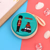London Theme Round Zipper Coin Pouch