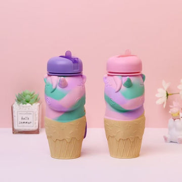 500ml Collapsible Unicorn Ice Cream Water Bottle