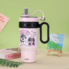 Cute Insulated Tumbler with Handle & Straw | Ice Cup - 850ml