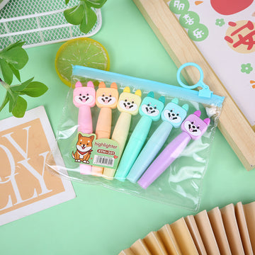 Little Sweet Dog Highlighters – 6 Color Pop Cuties