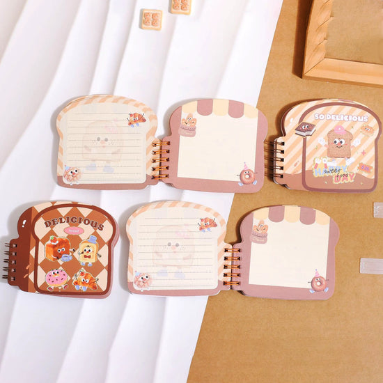 Cute Bread Spiral Notebook | Kawaii Toast Design Journal for Kids