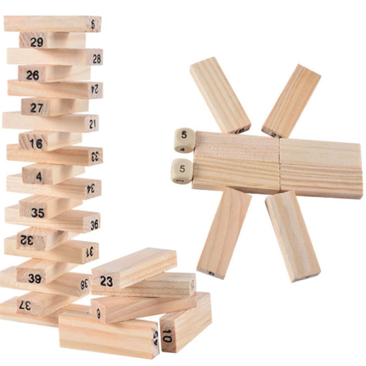 Numbered Wooden Stacking Tower Game