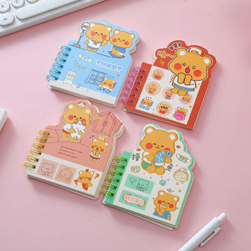 Bear Smile Day Die-Cut Mini Spiral Diary