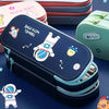 Spacious Double-Layer Pencil Pouch – Astronaut & Unicorn Print